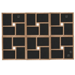 Berkfield Collage Photo Frame For 24X(10X15 Cm) Picture Light Brown Mdf - thumbnail 3