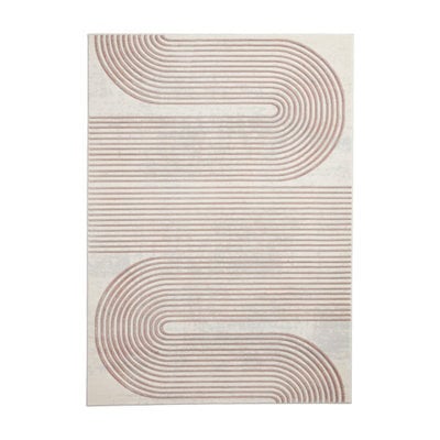 Grey Rose Abstract Rug, Striped Rug With 8mm Thickness, Modern Grey Rose Rug For Bedroom, & Dining Room-160Cm X 220Cm