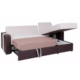 Aden 4 Seater Corner Sofa Bed With Storage And Universal Sleeping Function Light Grey With Black - thumbnail 4