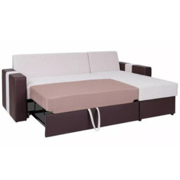 Aden 4 Seater Corner Sofa Bed With Storage And Universal Sleeping Function Light Grey With Black - thumbnail 3