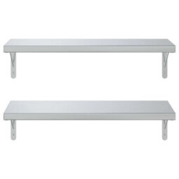 Berkfield Wall Shelves 2 Pcs 75X30 Cm Silver Stainless Steel - thumbnail 5