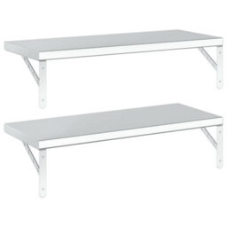Berkfield Wall Shelves 2 Pcs 75X30 Cm Silver Stainless Steel - thumbnail 7
