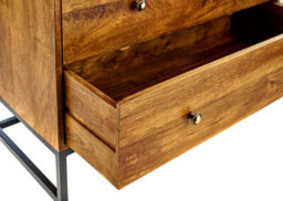 Elm Home And Garden Solid Mango Wood 2+3 Chest Of Drawers Dark Oak Finish Fully Assembled 105Cm High X 90Cm Wide X 42Cm Deep - thumbnail 7