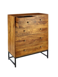 Elm Home And Garden Solid Mango Wood 2+3 Chest Of Drawers Dark Oak Finish Fully Assembled 105Cm High X 90Cm Wide X 42Cm Deep - thumbnail 3