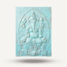 Serenityy Large Ganpati Iron Frame Turquoise Relief Wall Sculpture 0.7X1M 14.5Kg - thumbnail 2