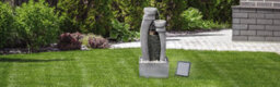 Teamson Home Garden Outdoor Water Feature, Solar Powered Water Fountain, Cascading Waterfall Design, With Led Lights - thumbnail 7