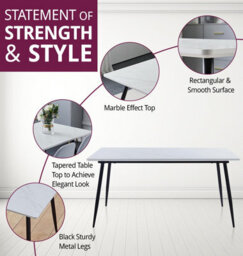 Hallowood Furniture Cullompton Large Rectangular Dining Table (1.6M) With 4 Light Grey Fabric Chairs - thumbnail 4
