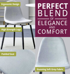 Hallowood Furniture Cullompton Large Rectangular Dining Table (1.6M) With 4 Light Grey Fabric Chairs - thumbnail 5