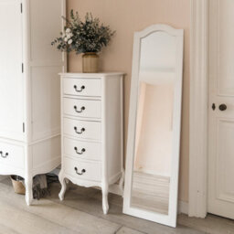 Statement Furniture Juliette Large Full Length Leaner Mirror 45X165Cm - White - thumbnail 1
