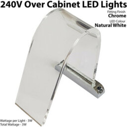 1X Over Cabinet Led Kit Natural White Curved Glass Light Bathroom Make Up Lamp - thumbnail 2