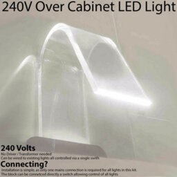 1X Over Cabinet Led Kit Natural White Curved Glass Light Bathroom Make Up Lamp