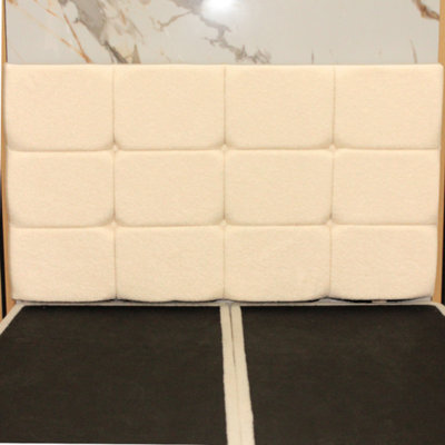 "Urban Textures Luxury 26"" High Boucle Fabric Upholstered Sloane Headboard - Cream"