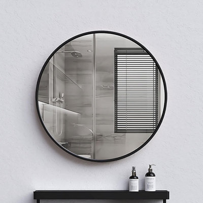 40Cm Modern Round Wall Mirror Mounts Easily In Bathroom Bedroom Or Dressing Area Designed For Makeup Grooming Or Decorative Wall A - image 1