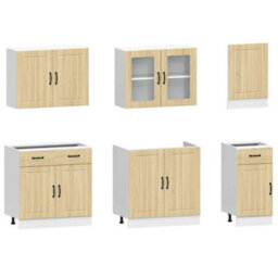 Berkfield 7 Piece Kitchen Cabinet Set Lucca Sonoma Oak Engineered Wood - thumbnail 4
