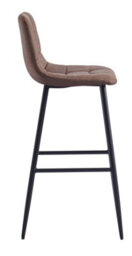 Nordlys Set Of 2 Metal And Brown Faux Leather Bar Stools Modern Design Style Dining Room - thumbnail 5