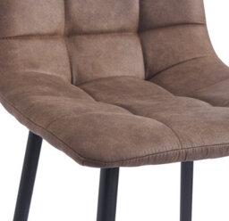 Nordlys Set Of 2 Metal And Brown Faux Leather Bar Stools Modern Design Style Dining Room - thumbnail 7