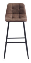 Nordlys Set Of 2 Metal And Brown Faux Leather Bar Stools Modern Design Style Dining Room - thumbnail 6