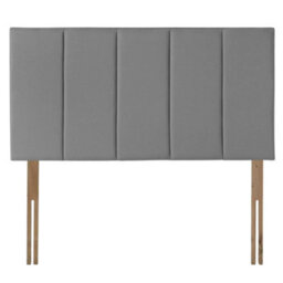 "Urban Textures Luxury 26"" High Velvet Fabric Upholstered 5 Vertical Panel Design Design Bed Headboard - Grey" - thumbnail 2