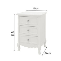 Melody Maison Pair Of White 3 Drawer Bedside Tables - Victoria Range - thumbnail 9