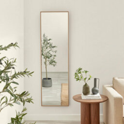 Furniturebox Uk Inga Oak Wood Full Length Rectangle 170X50Cm Wall Mirror - thumbnail 3