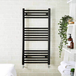FNX Bathrooms 500X800mm Matt Black Heated Towel Warmer Ladder Rail Radiator