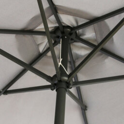 Sundaze Grey 2.5M  Round Garden Parasol Umbrella Outdoor Patio Solar Led Lights Crank Tilt With Base - thumbnail 7