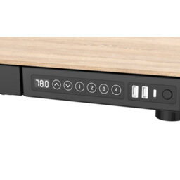 Loops Ergonomic Electric Sit-Stand Desk With Usb Ports And Storage Drawer - 1200 X 600mm Black And Oak Finish - thumbnail 3
