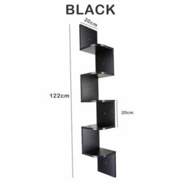 5 Tier Black Floating Wall Shelves Corner Shelf Storage - thumbnail 2
