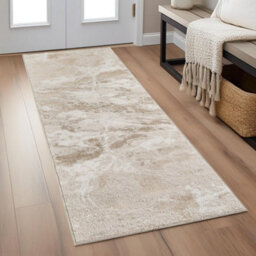 Elysium Modern Abstract Living Room Area Rug Metallic Sheen- Nebula Pearl 60Cm X 220Cm - thumbnail 1
