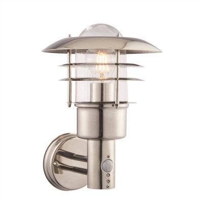 Luminosa Lighting Luminosa Dexter 1 Light Outdoor Wall Polished Stainless Steel, Glass Ip44, E27