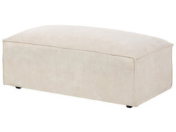 Beliani Beige Velvet Ottoman Footstool Minimalist Rectangular Footrest W52 X D102 X H39Cm - thumbnail 3