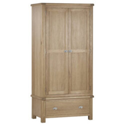 Oakham Premium Hudson Limed Oak 2 Door & 1 Drawer Wardrobe In Limed Oak - thumbnail 3