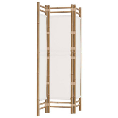 Berkfield Classic Folding 3-Panel Room Divider 120 Cm Bamboo And Canvas - image 1