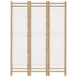 Berkfield Classic Folding 3-Panel Room Divider 120 Cm Bamboo And Canvas - thumbnail 4