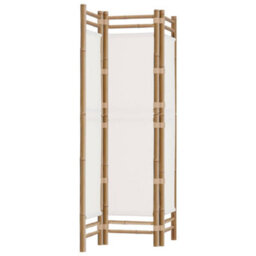 Berkfield Classic Folding 3-Panel Room Divider 120 Cm Bamboo And Canvas - thumbnail 1