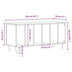 Walplus Record Cabinet Smoked Oak 100X38X48 Cm Engineered Wood - thumbnail 9
