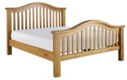 Save On Goods UK 5Ft King Real Oak,chunky, Curved, Solid,strong,wood Bed Frame.high Foot End Wooden Bedstead - thumbnail 1