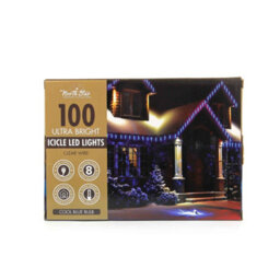 100 Led Icicle Lights Outdoor Ultra Bright Christmas Fairy Lights - Cool Blue