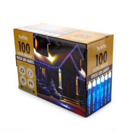 100 Led Icicle Lights Outdoor Ultra Bright Christmas Fairy Lights - Cool Blue - thumbnail 2