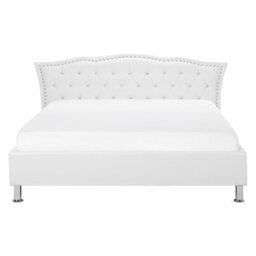 Beliani Bed Faux Leather Metz 160 X 200 Cm (Eu King Size) White - thumbnail 4