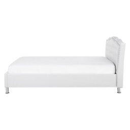 Beliani Bed Faux Leather Metz 160 X 200 Cm (Eu King Size) White - thumbnail 5