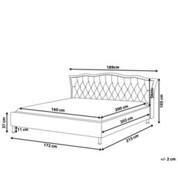 Beliani Bed Faux Leather Metz 160 X 200 Cm (Eu King Size) White - thumbnail 3