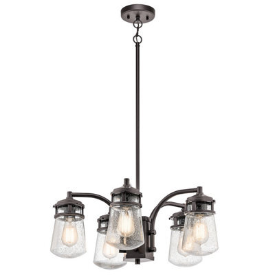 Luminosa Lighting Luminosa Lyndon 5 Light Outdoor Chandelier Pendant Lighting Bronze Ip44, E27 - image 1