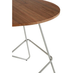 Orsina Grey Metal And Elm Wood Round Table, Geometric Coffee Table For Home And Office, Round Outdoor Dining Table - thumbnail 5