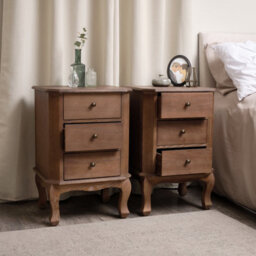Melody Maison Pair Of 2 Dark Wood 3 Drawer Bedside Tables - Ashwell Range - thumbnail 4