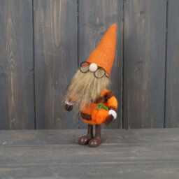 Four Candle Satchville Wool Gonk With Pumpkin - thumbnail 1