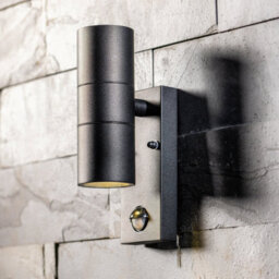 CGC Lighting Cgc Leon Black Stainless Steel Gu10 Up And Down Outdoor Wall Light Security Pir Motion Sensor - thumbnail 3