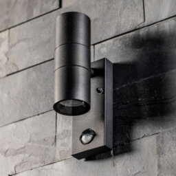 CGC Lighting Cgc Leon Black Stainless Steel Gu10 Up And Down Outdoor Wall Light Security Pir Motion Sensor - thumbnail 2
