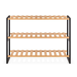 Neo 3-Tier Bamboo Shoe Rack Stand Natural Wooden Shoe Storage Shelf For Hallway Bedroom Bathroom - thumbnail 7
