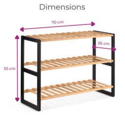 Neo 3-Tier Bamboo Shoe Rack Stand Natural Wooden Shoe Storage Shelf For Hallway Bedroom Bathroom - thumbnail 8
